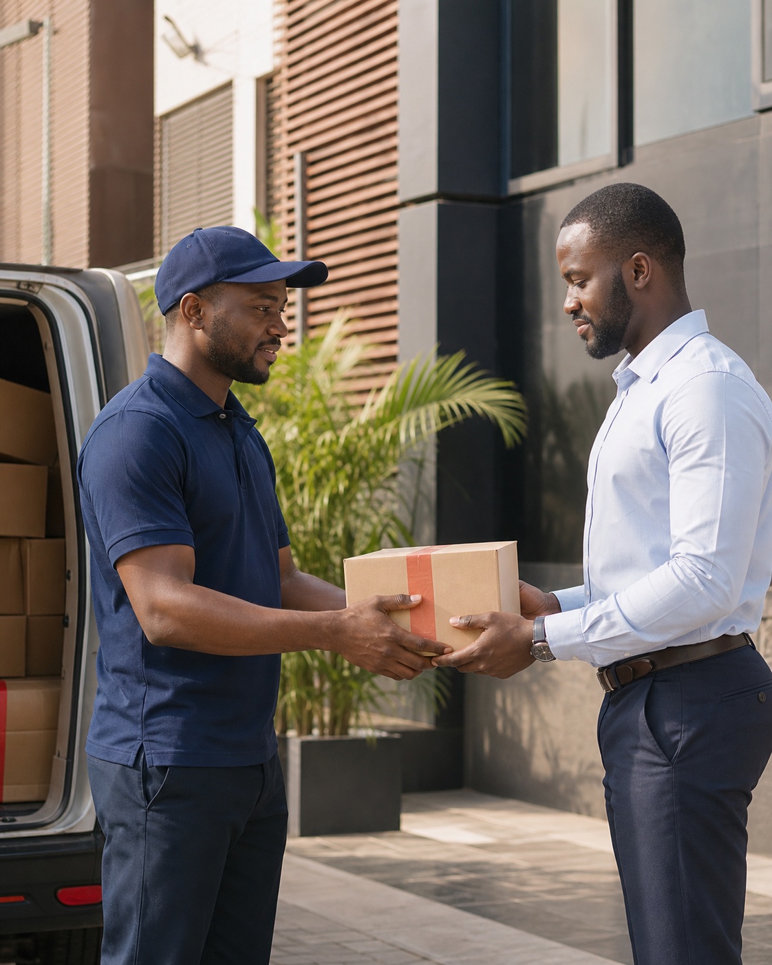 Rowsy logistics professionals checking a shipment